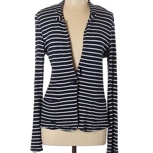 Velvet brand Blazer Navy & White Stripes Casual Single Button Jacket